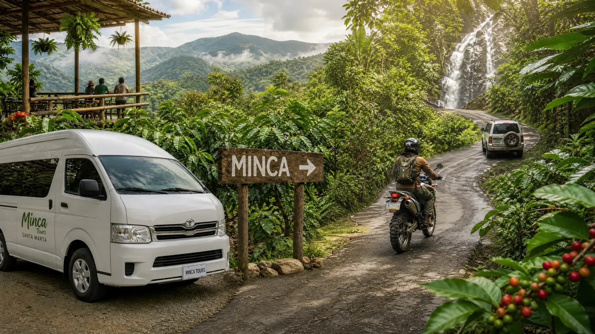 Paisaje verde de Minca y la Sierra Nevada de Santa Marta